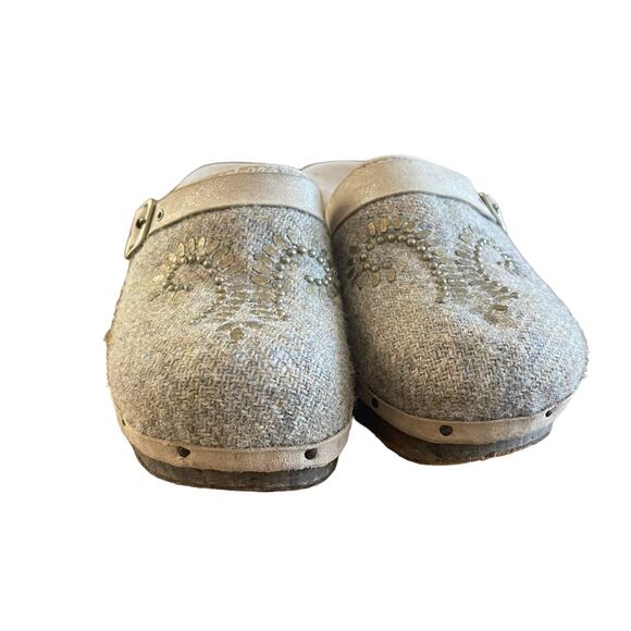 Calleen Cordero Gray Studded Wooden Heel Mule Clog Size 7 - Picture 4 of 10